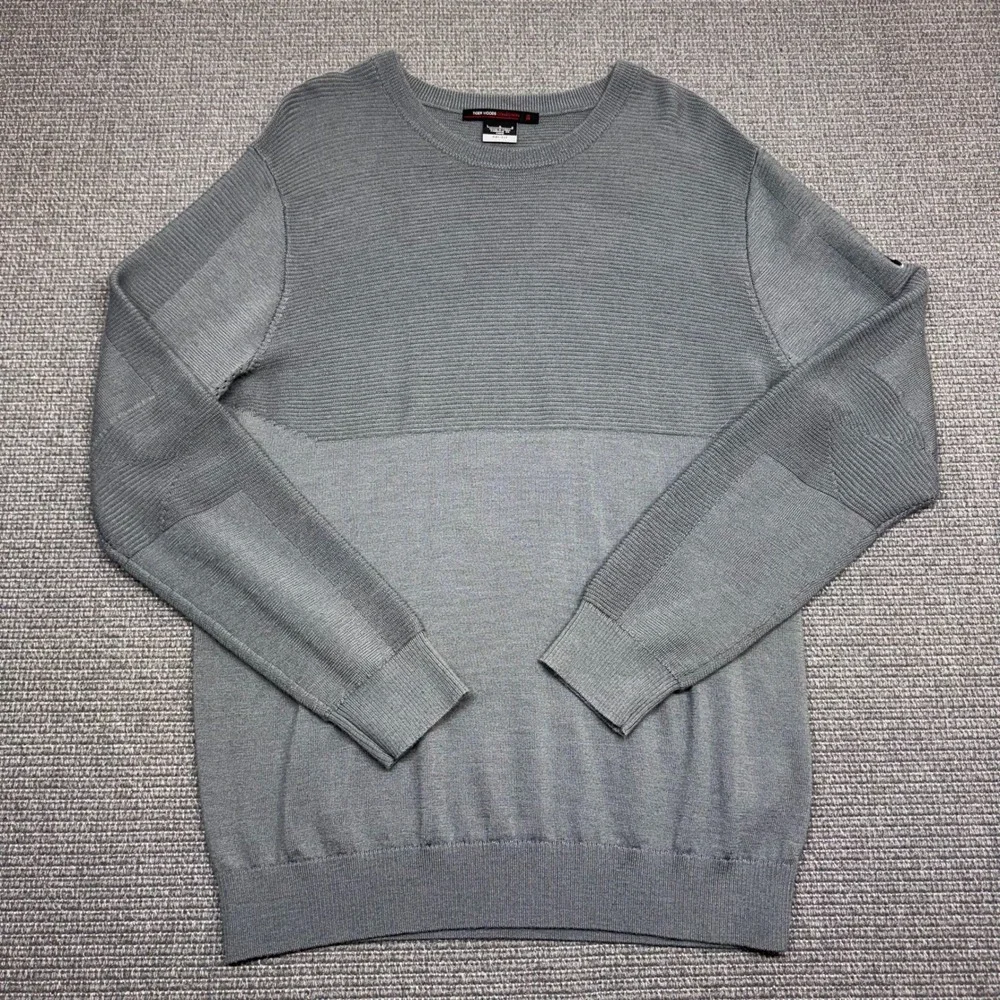 Nike Tiger Woods Collection Dri-FIT Grey Ribbed Knit Golf Sweater‎ Mens Large